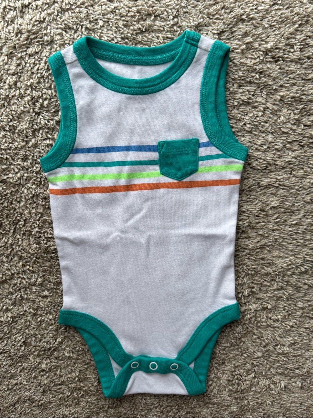 Jumping Beans Baby Bean Striped Tank Bodysuit 6M Pocket One Piece